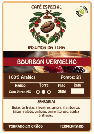 Café Especial Fermentado em Grãos Bourbon Vermelho 87pts Insumos da Ilha 250g