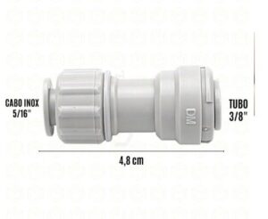 Conexao rapida uniao Inox 5/16" x tubo 3/8"