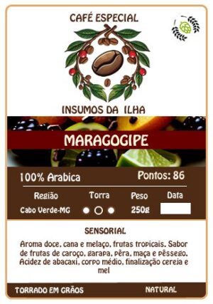 Café Especial Natural em Grãos Maragogipe 86pts Insumos da Ilha 250g