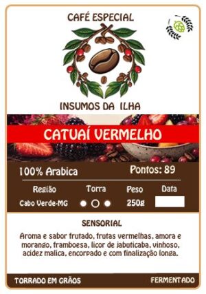 Café Especial Fermentado em Grãos Catuaí Vermelho 89pts Insumos da Ilha 250g