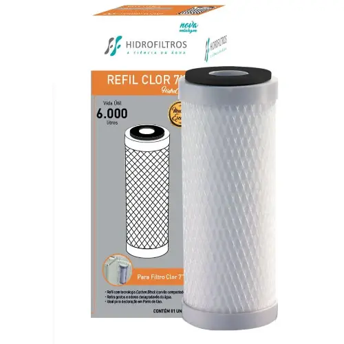 Refil Carbon Block para Filtro de Água 9 ¾